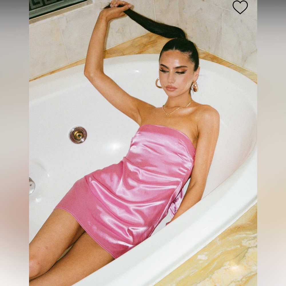 Princess Polly Shaya Strapless Mini Dress, Pink, Size 4